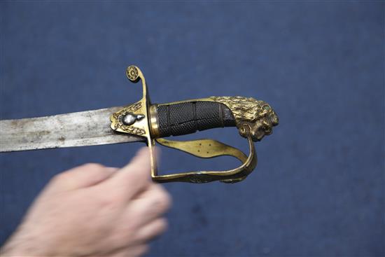 A George III Grenadier Company officers sword of the 53rd Regiment of Foot (Kings Shropshire Light Infantry),